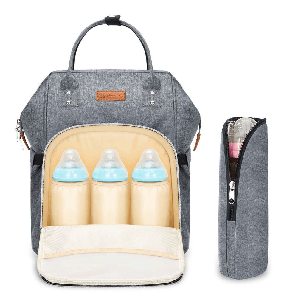 Diaper Bag Backpack , Gray Adjustable Spacious Un… - image 1